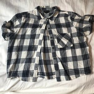 Topshop cropped gingham top